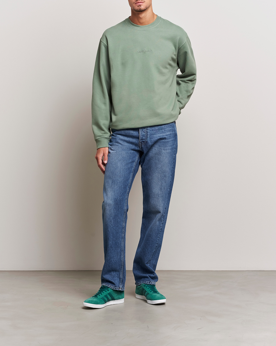 Herr | Tröjor | Stone Island | Garment Dyed Fleece Logo Sweatshirt Sage
