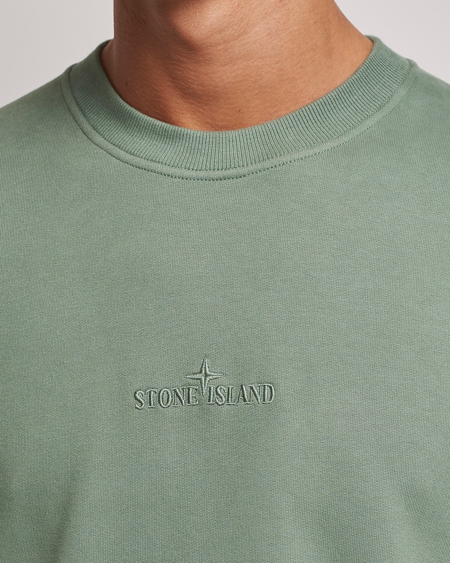 Herr | Tröjor | Stone Island | Garment Dyed Fleece Logo Sweatshirt Sage