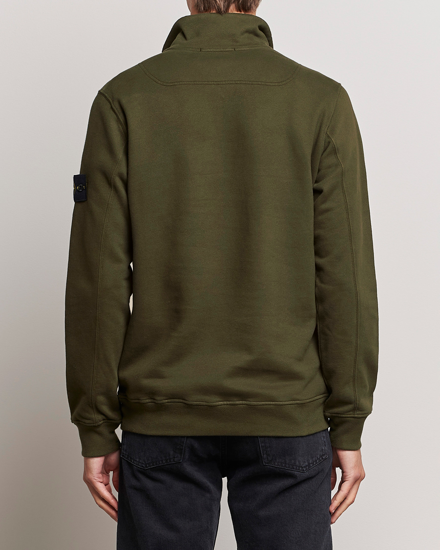 Herr | Tröjor | Stone Island | Garment Dyed Fleece Half Zip Olive