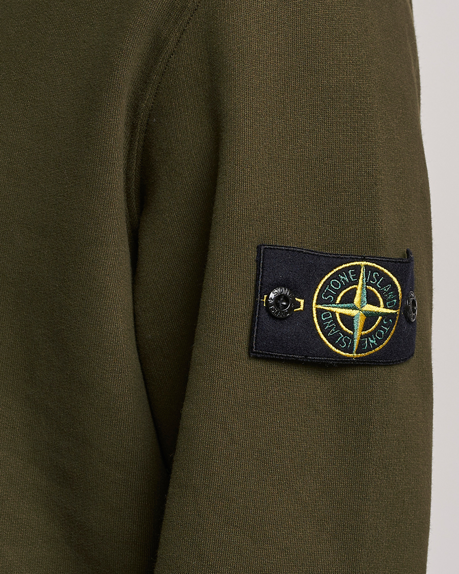 Herr | Tröjor | Stone Island | Garment Dyed Fleece Half Zip Olive