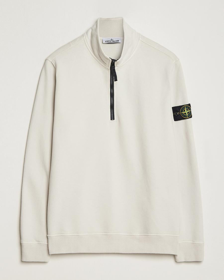 Herr | Tröjor | Stone Island | Garment Dyed Fleece Half Zip Plaster