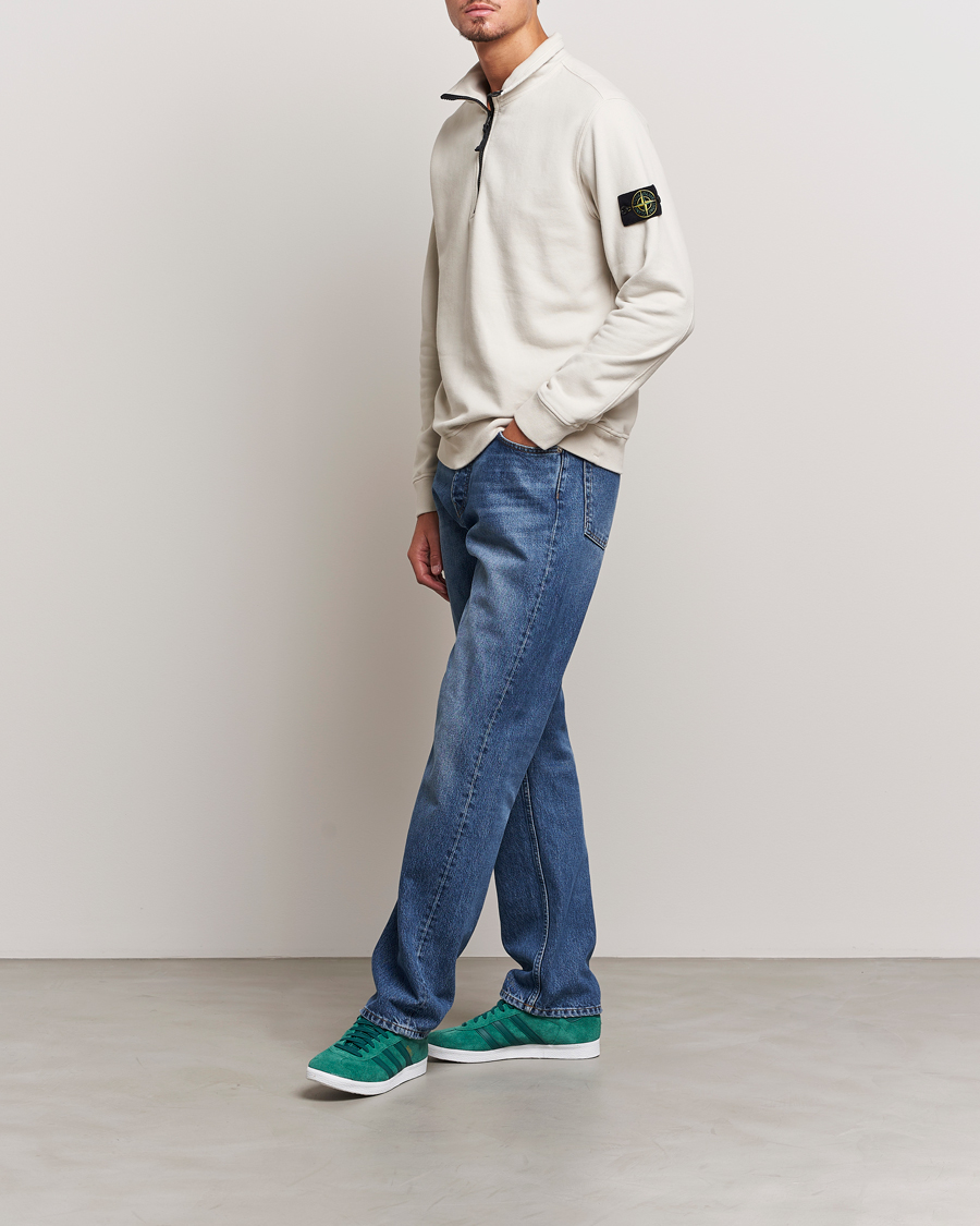 Herr | Tröjor | Stone Island | Garment Dyed Fleece Half Zip Plaster