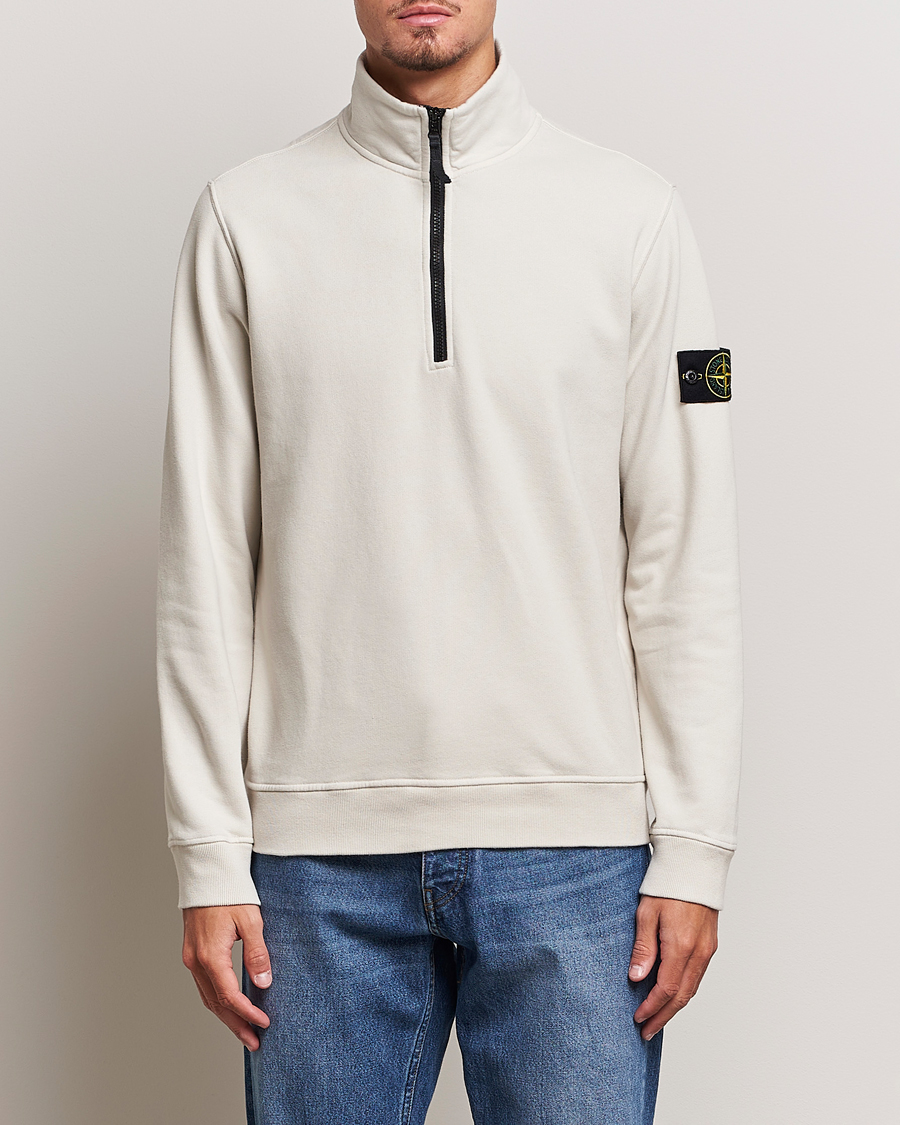 Herr | Tröjor | Stone Island | Garment Dyed Fleece Half Zip Plaster