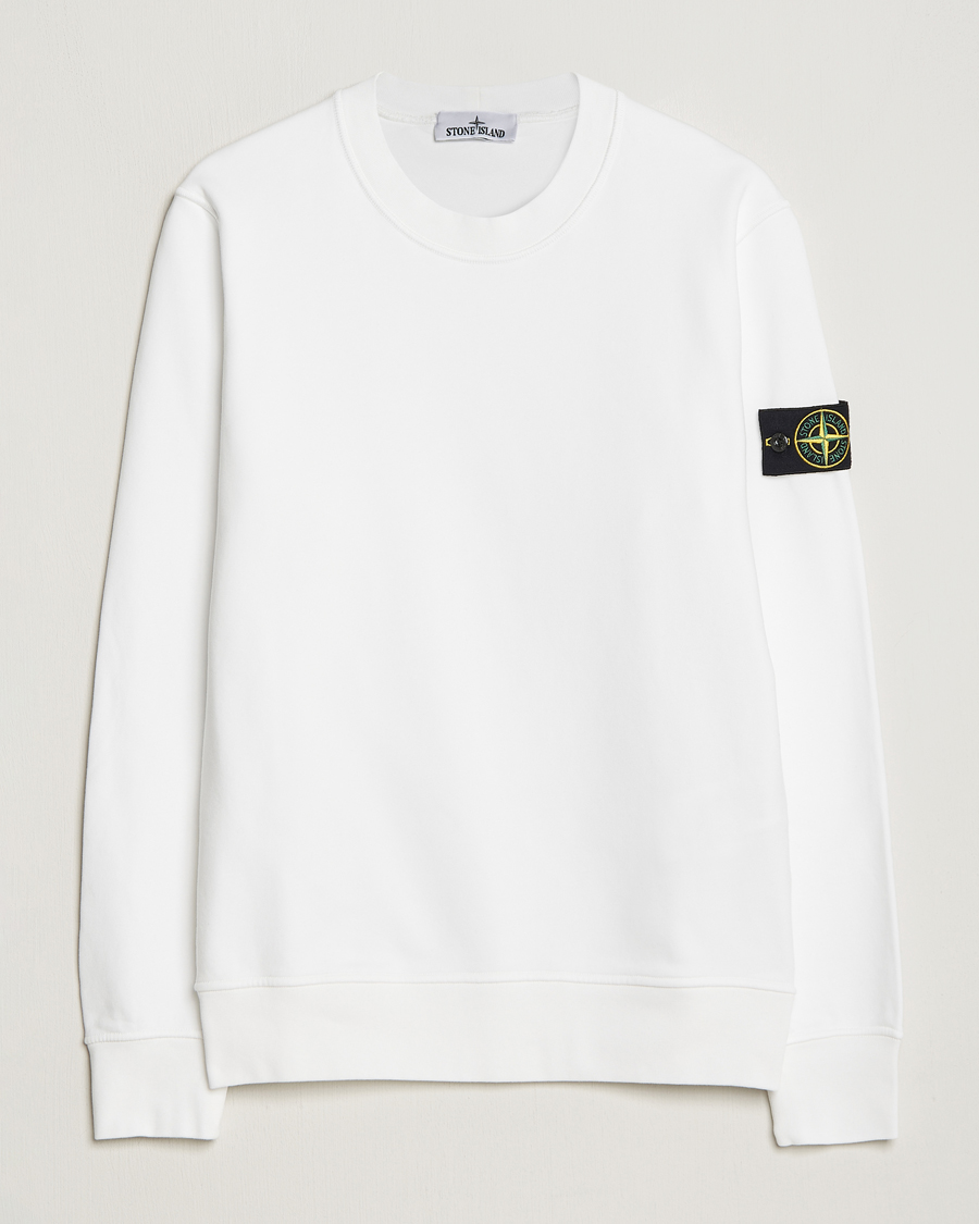 Herr | Tröjor | Stone Island | Garment Dyed Fleece Sweatshirt White