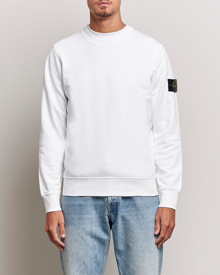 Herr | Tröjor | Stone Island | Garment Dyed Fleece Sweatshirt White