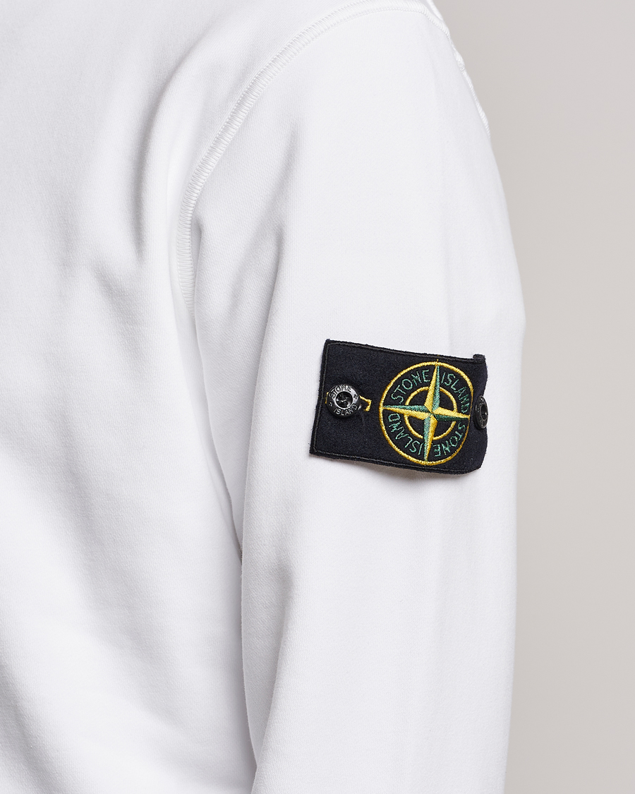 Herr | Tröjor | Stone Island | Garment Dyed Fleece Sweatshirt White