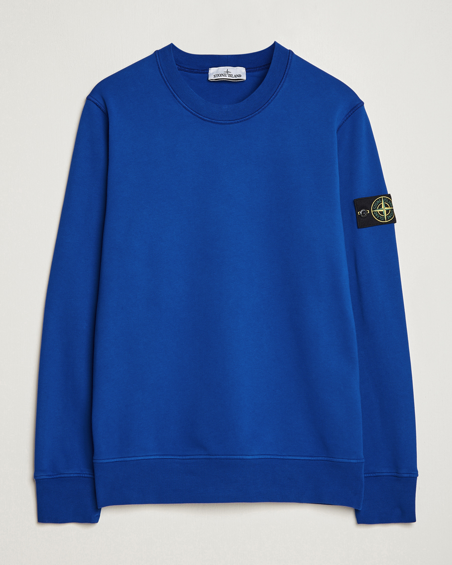 Herr | Tröjor | Stone Island | Garment Dyed Fleece Sweatshirt Bright Blue
