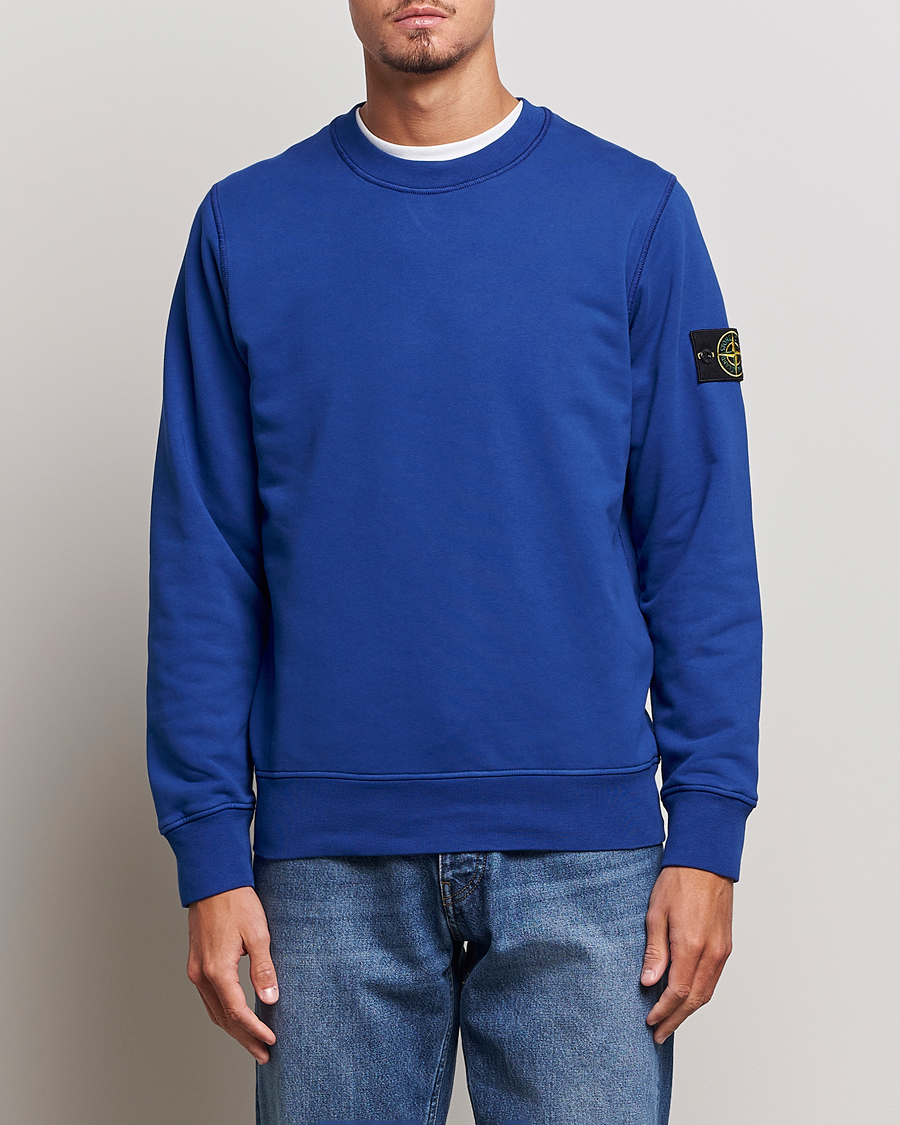 Herr | Tröjor | Stone Island | Garment Dyed Fleece Sweatshirt Bright Blue