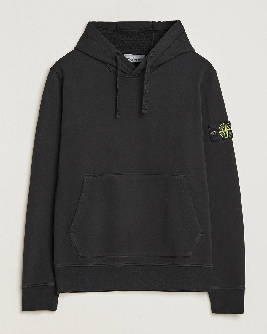 Herr | Tröjor | Stone Island | Garment Dyed Fleece Hood Black