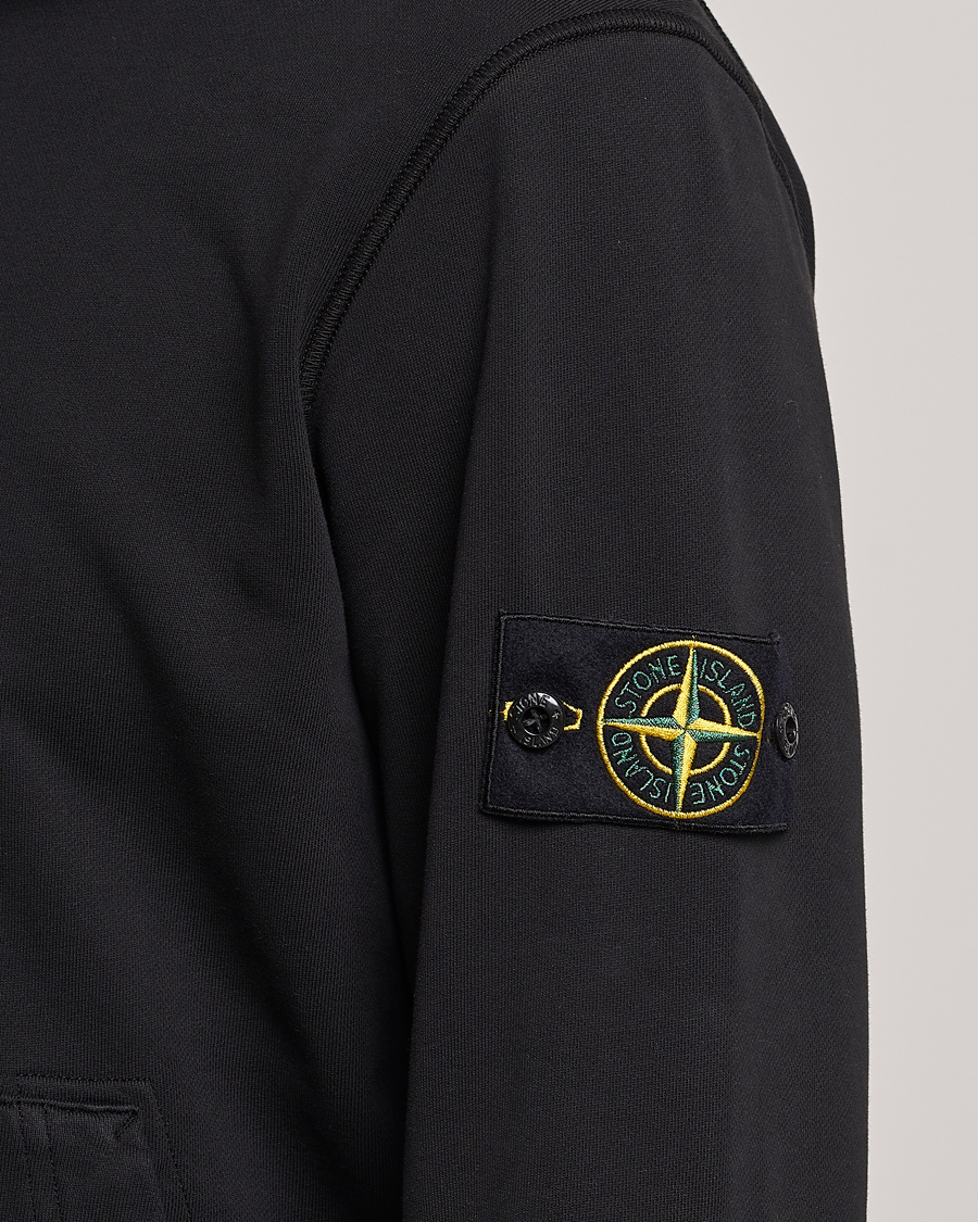 Herr | Tröjor | Stone Island | Garment Dyed Fleece Hood Black