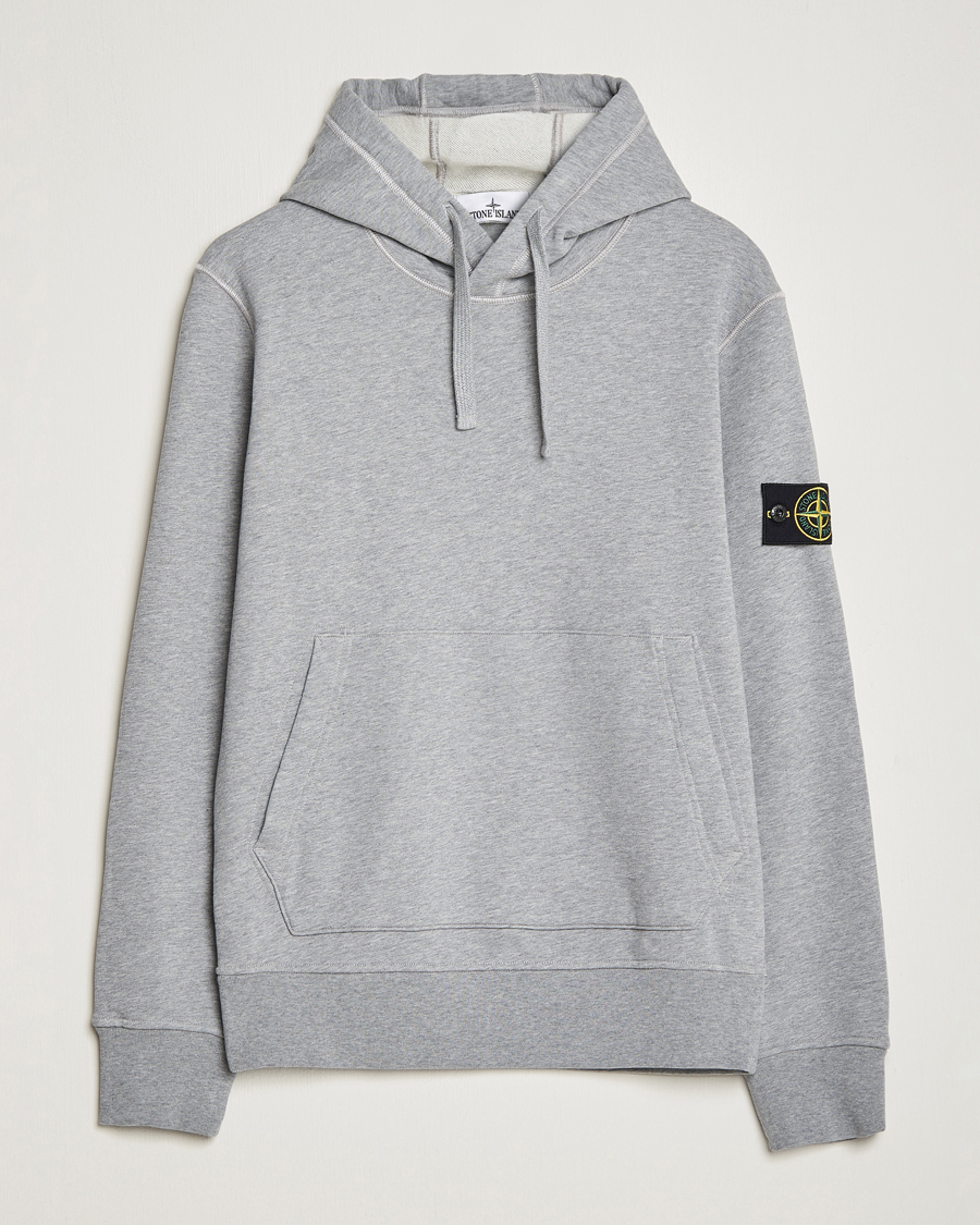 Herr | Tröjor | Stone Island | Garment Dyed Fleece Hood Melange Grey