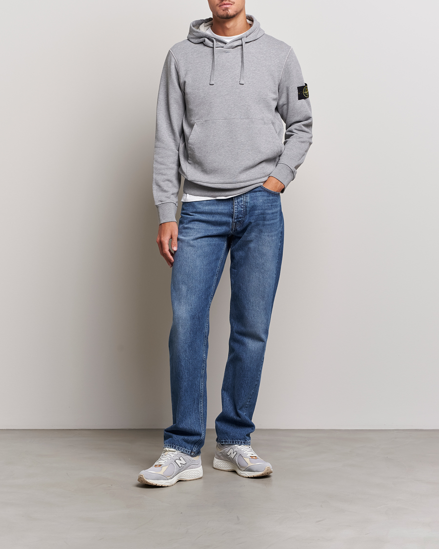 Herr | Tröjor | Stone Island | Garment Dyed Fleece Hood Melange Grey