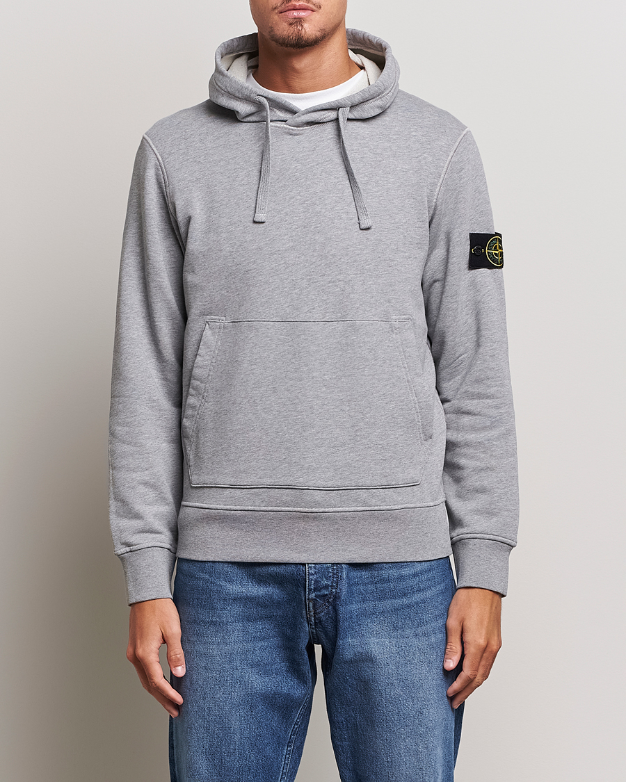 Herr | Luxury Brands | Stone Island | Garment Dyed Fleece Hood Melange Grey