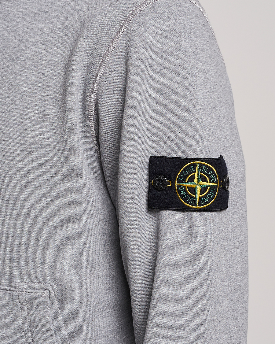 Herr | Tröjor | Stone Island | Garment Dyed Fleece Hood Melange Grey