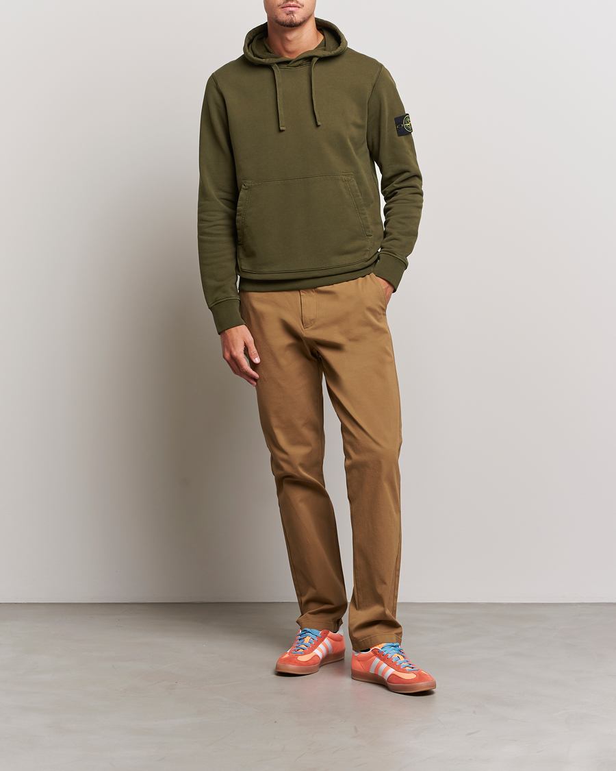 Herr | Tröjor | Stone Island | Garment Dyed Fleece Hood Olive