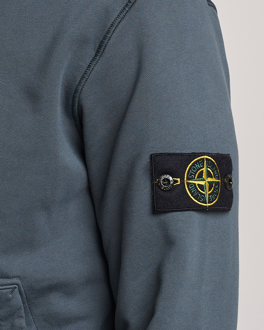 Herr | Tröjor | Stone Island | Garment Dyed Fleece Hood Lead Grey