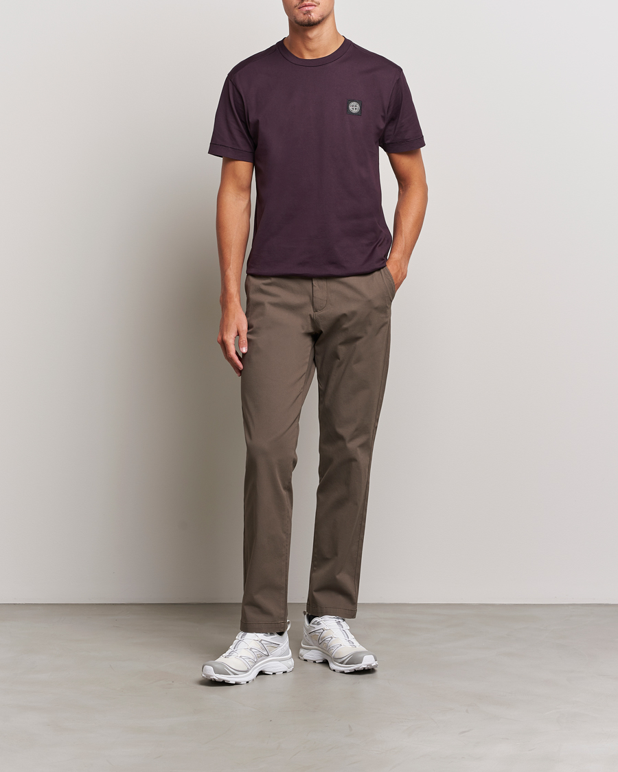Herr | T-Shirts | Stone Island | Garment Dyed Jersey T-Shirt Dark Burgundy