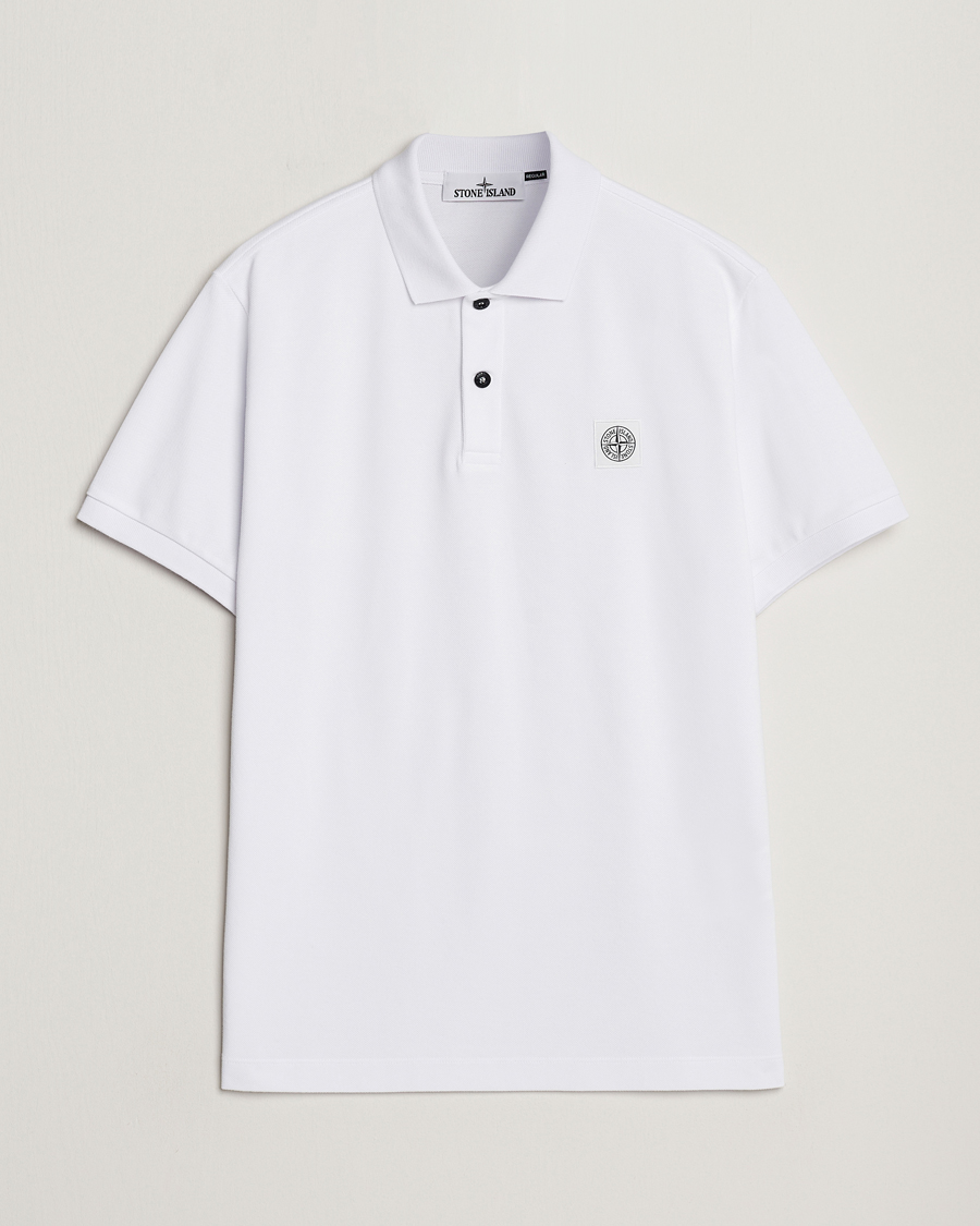 Herr | Pikéer | Stone Island | Cotton Pique Polo White