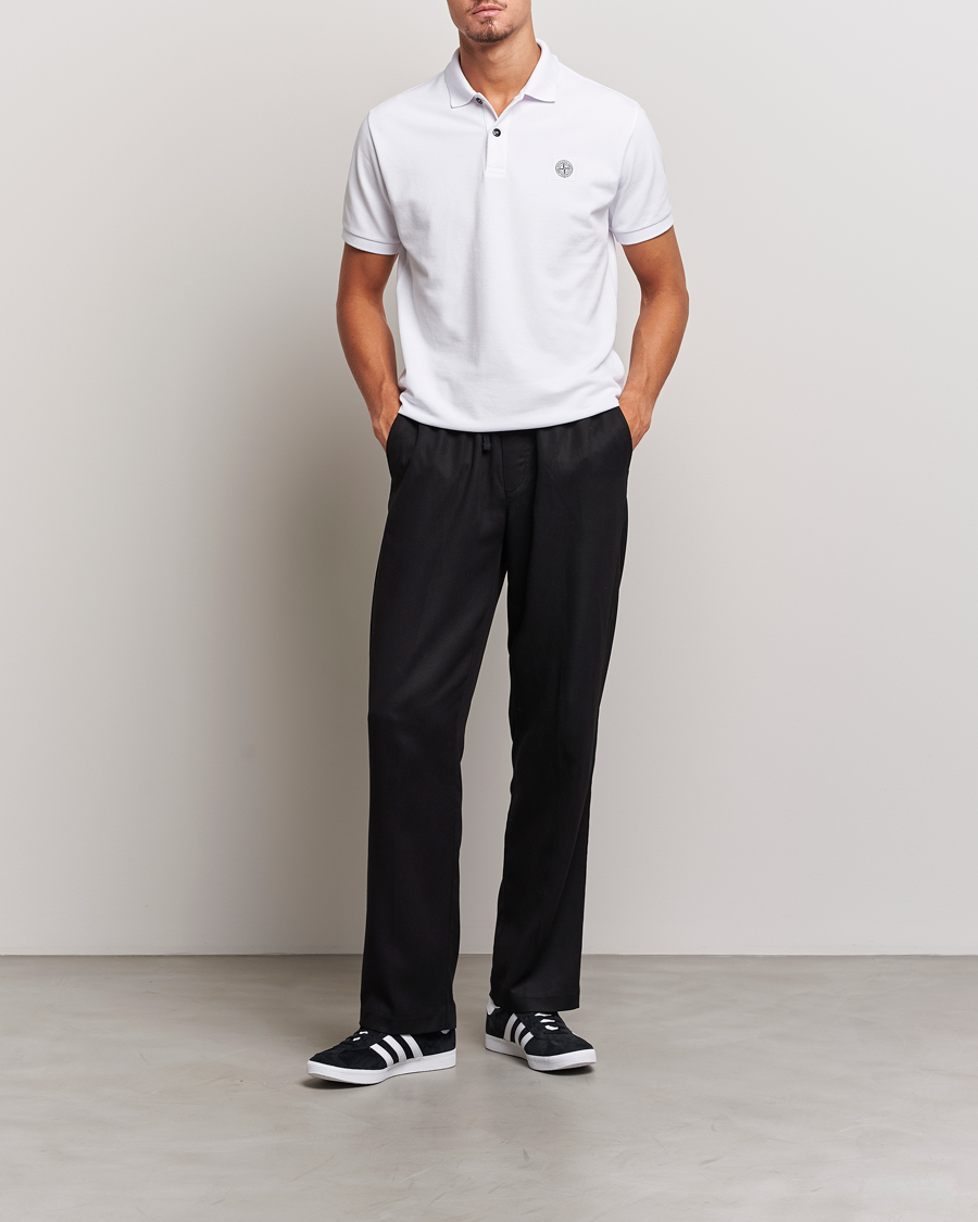 Herr | Pikéer | Stone Island | Cotton Pique Polo White