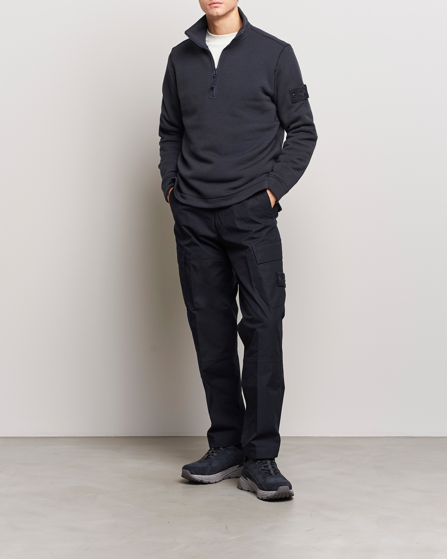 Herr | Tröjor | Stone Island | Ghost Piece Wool Fleece Half Zip Navy Blue