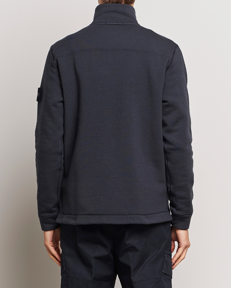 Herr | Tröjor | Stone Island | Ghost Piece Wool Fleece Half Zip Navy Blue