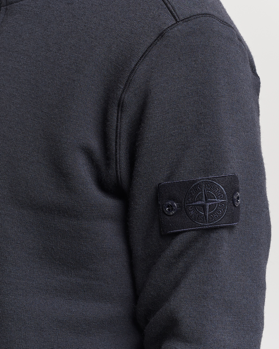 Herr | Tröjor | Stone Island | Ghost Piece Wool Fleece Half Zip Navy Blue