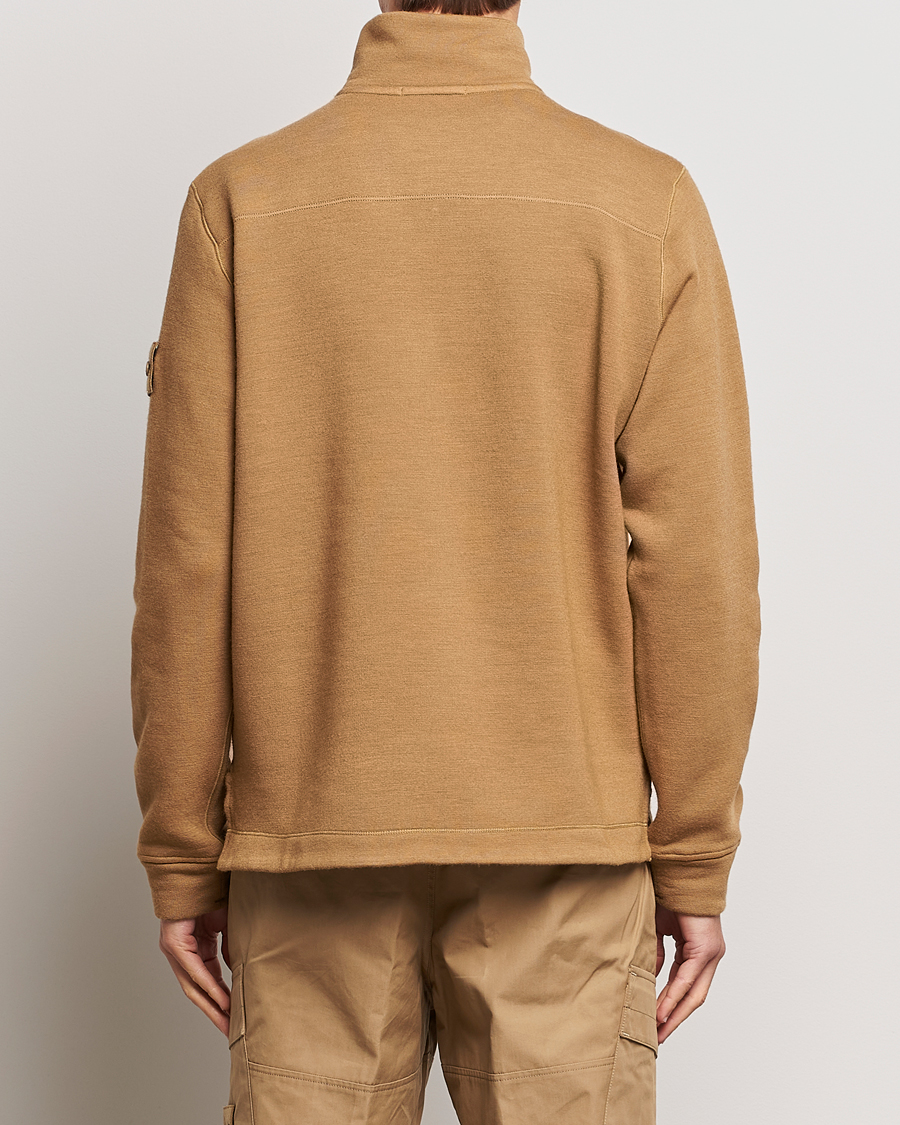 Herr | Tröjor | Stone Island | Ghost Piece Wool Fleece Half Zip Dark Beige