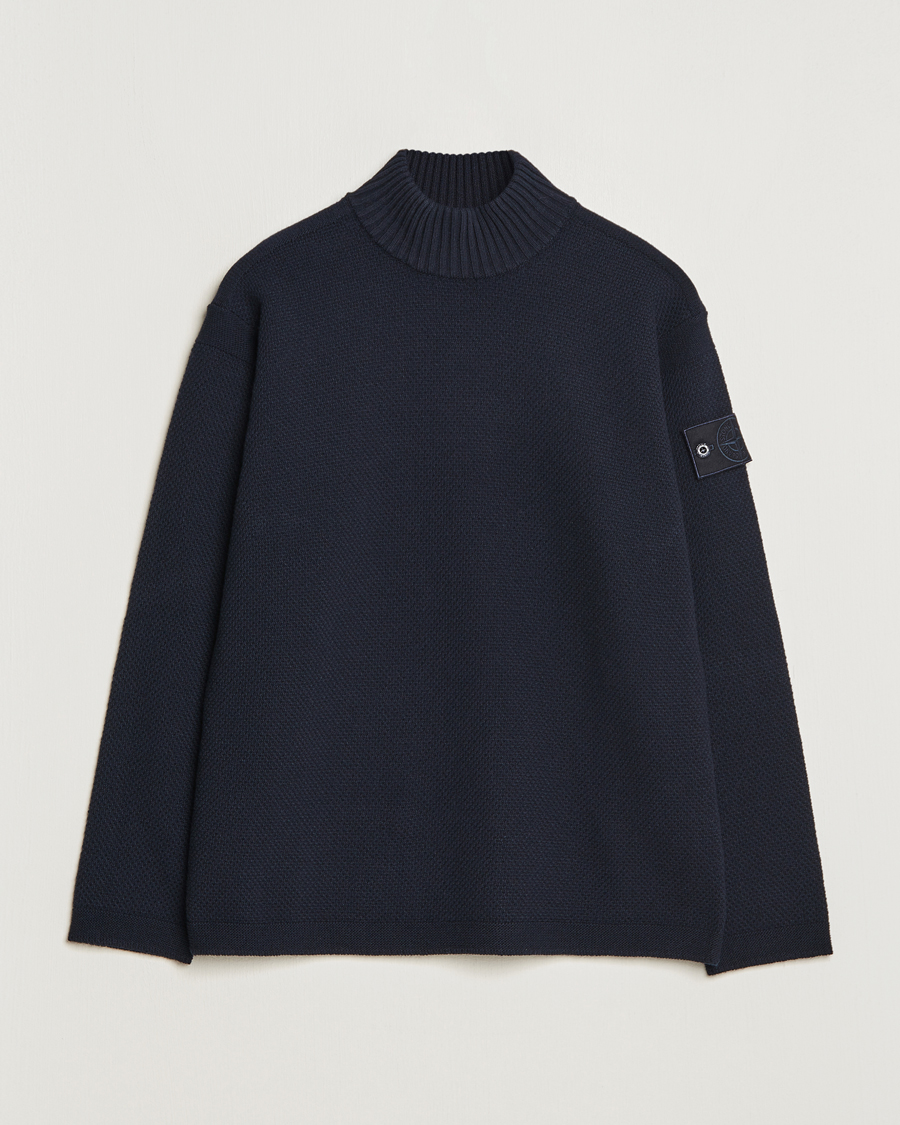 Herr | Tröjor | Stone Island | Ghost Piece Geelong Wool Turtleneck Navy Blue