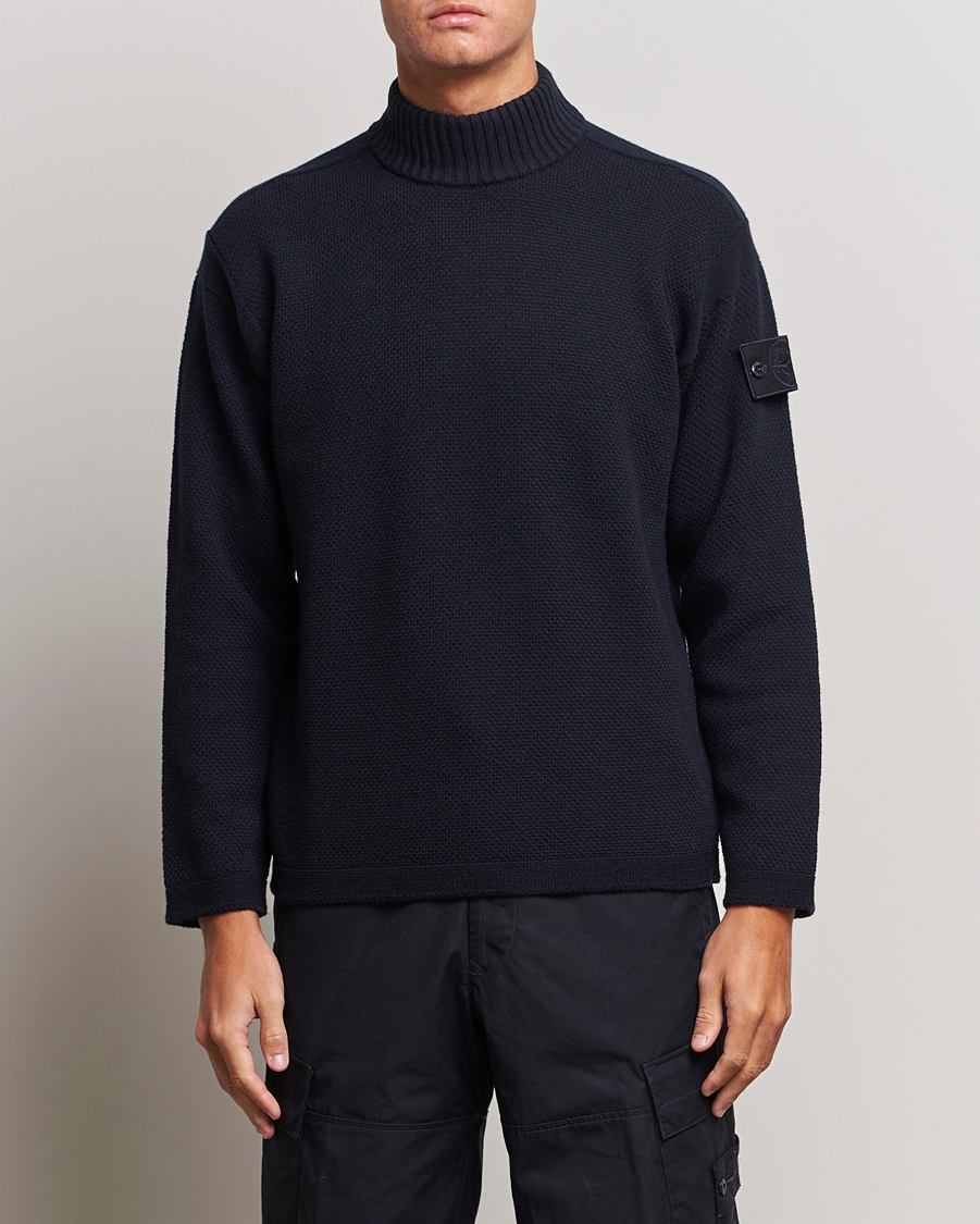 Herr | Tröjor | Stone Island | Ghost Piece Geelong Wool Turtleneck Navy Blue