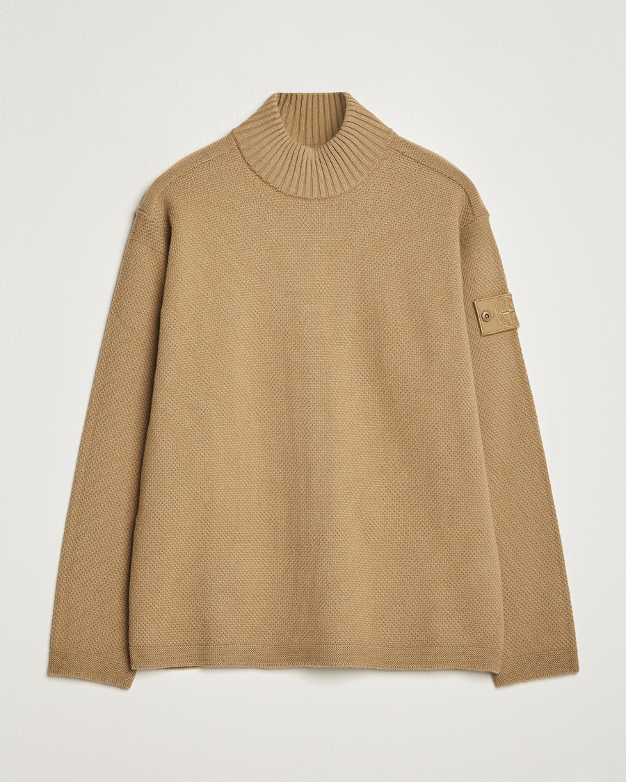 Herr | Tröjor | Stone Island | Ghost Piece Geelong Wool Turtleneck Dark Beige