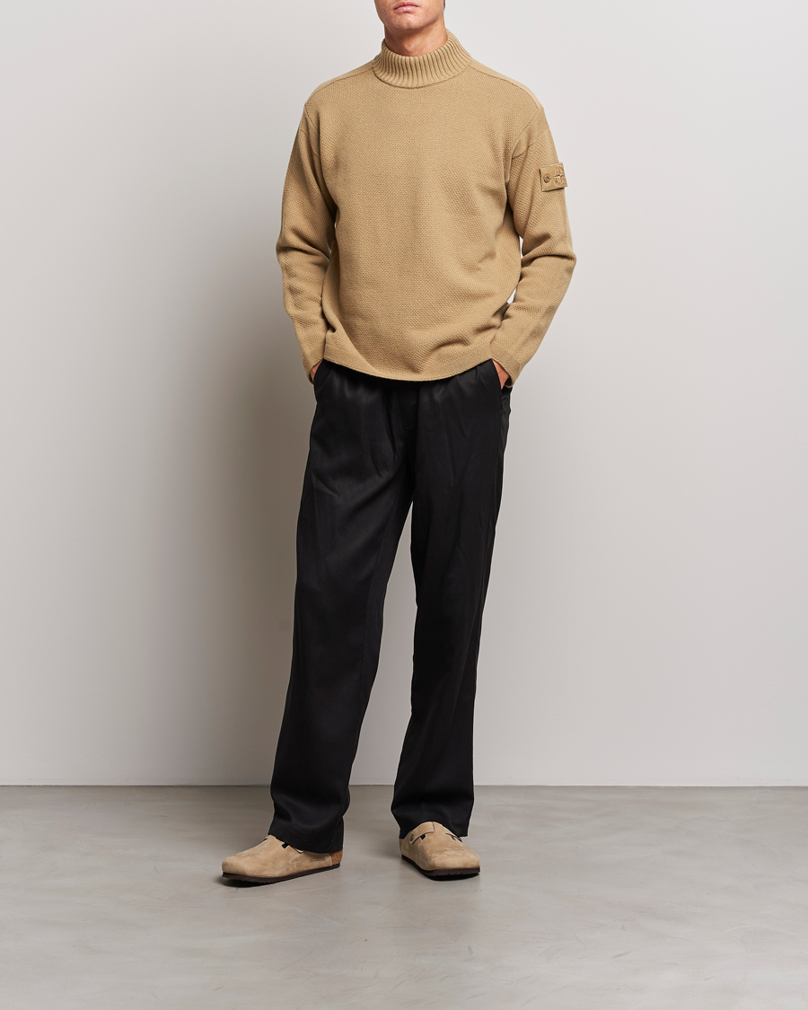 Herr | Tröjor | Stone Island | Ghost Piece Geelong Wool Turtleneck Dark Beige