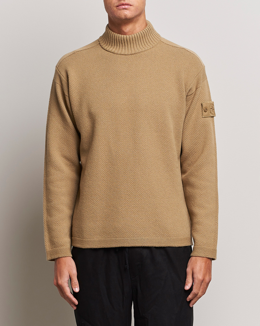 Herr | Tröjor | Stone Island | Ghost Piece Geelong Wool Turtleneck Dark Beige