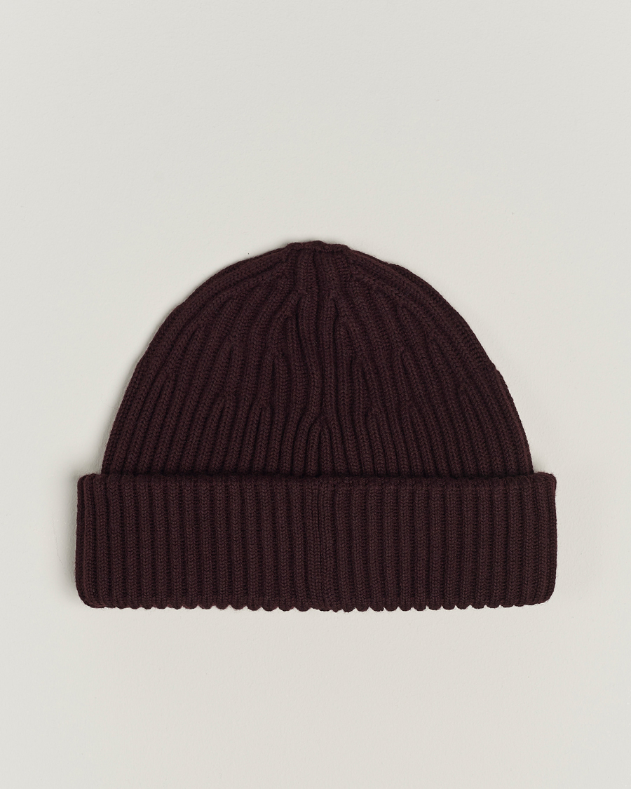 Herr | Stone Island Full Rib Wool Beanie Dark Burgundy | Stone Island | Full Rib Wool Beanie Dark Burgundy