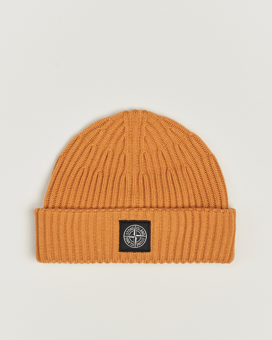 Herr | Stone Island Full Rib Wool Beanie Rust | Stone Island | Full Rib Wool Beanie Rust