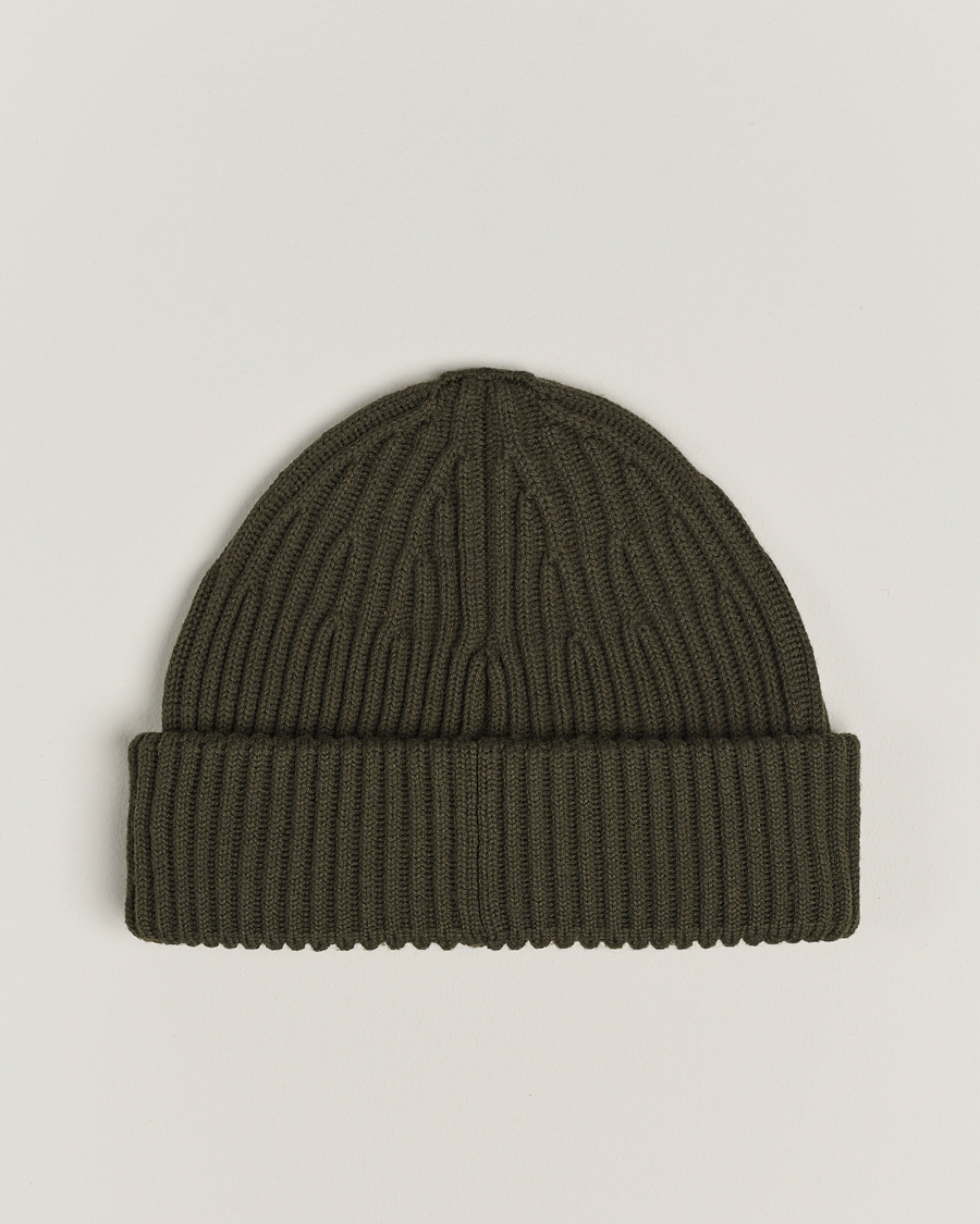 Herr | Stone Island Full Rib Wool Beanie Olive | Stone Island | Full Rib Wool Beanie Olive