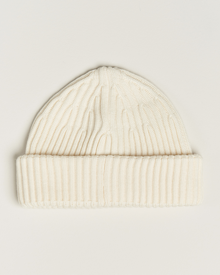 Herr | Stone Island Full Rib Wool Beanie Natural | Stone Island | Full Rib Wool Beanie Natural