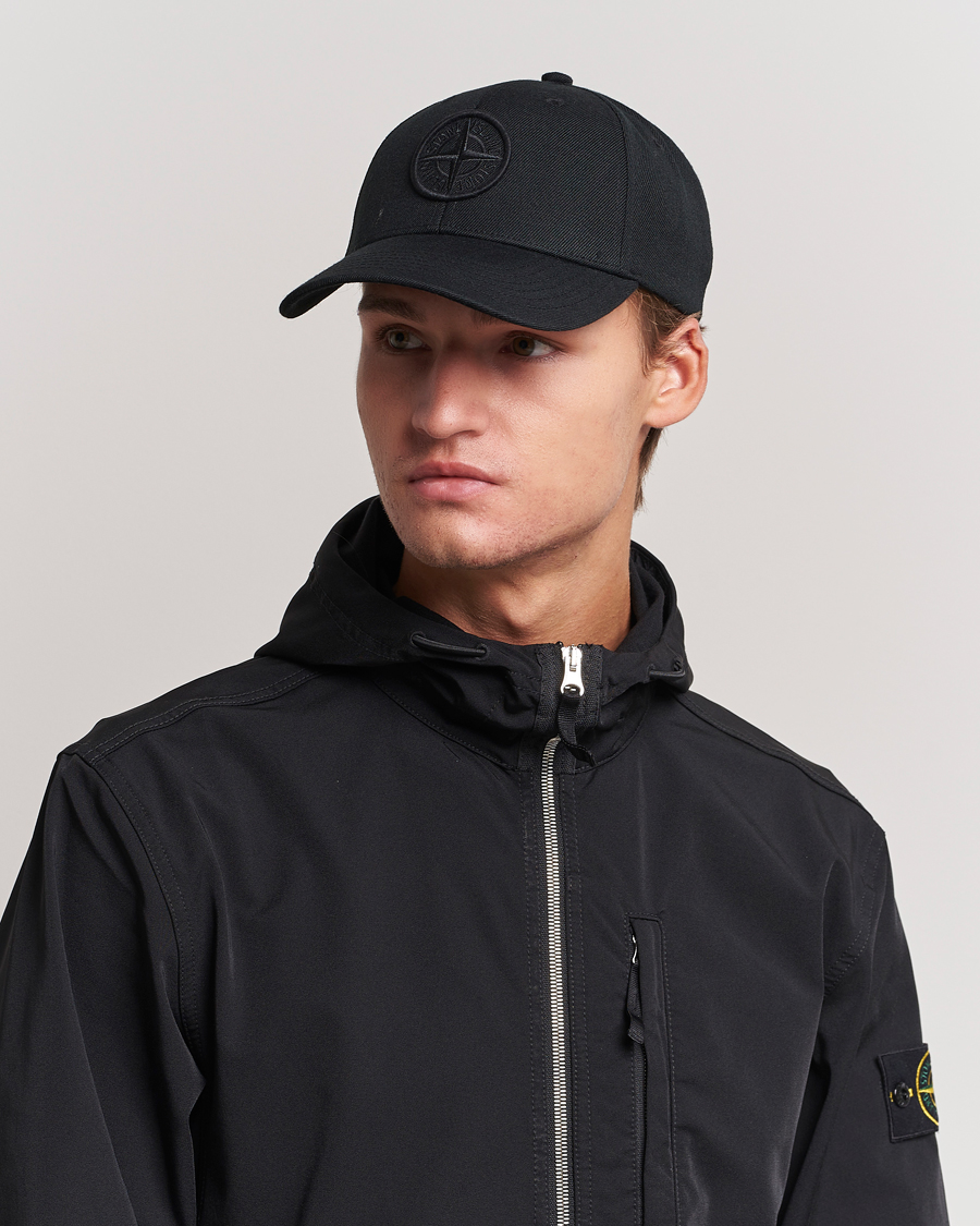 Herr | Stone Island Mix Wool Gabardine Cap Black | Stone Island | Mix Wool Gabardine Cap Black