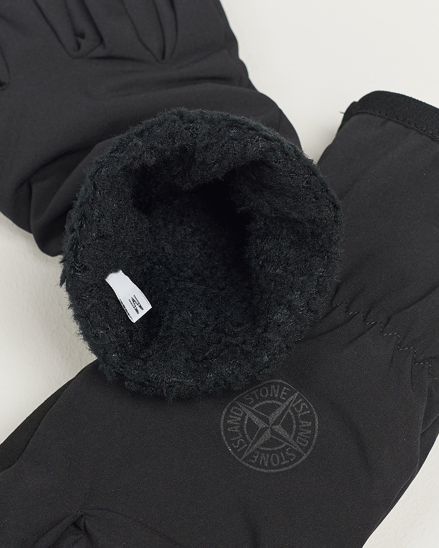 Herr | Stone Island Soft Shell-R_e Recycled Gloves Black | Stone Island | Soft Shell-R_e Recycled Gloves Black
