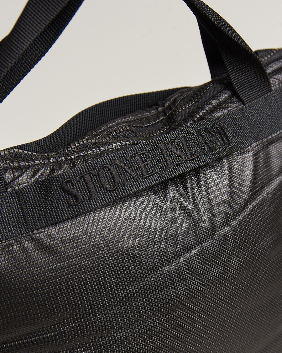 Herr | Stone Island Garment Dyed Mussola Gommata Canvas Tote Black | Stone Island | Garment Dyed Mussola Gommata Canvas Tote Black