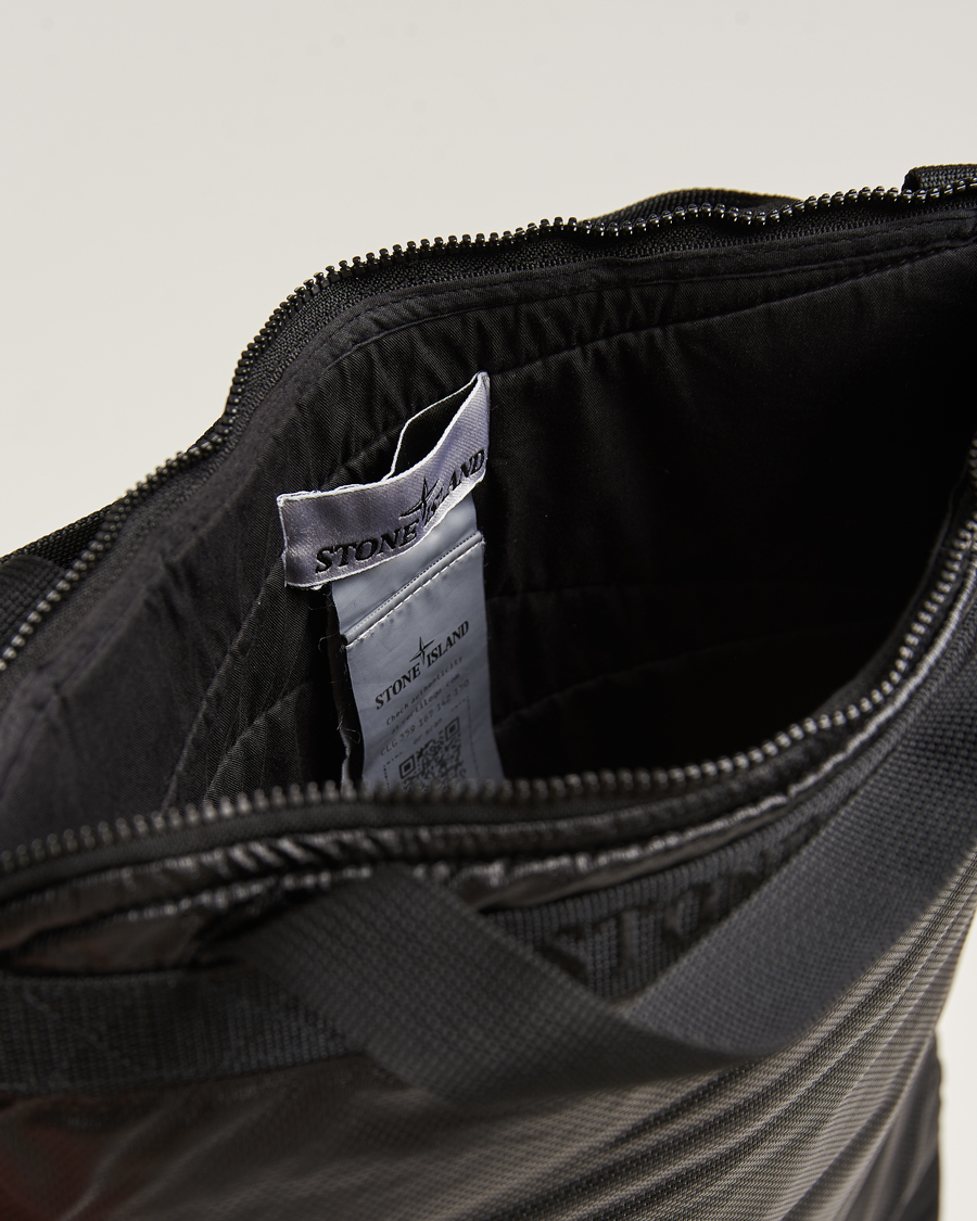 Herr | Stone Island Garment Dyed Mussola Gommata Canvas Tote Black | Stone Island | Garment Dyed Mussola Gommata Canvas Tote Black
