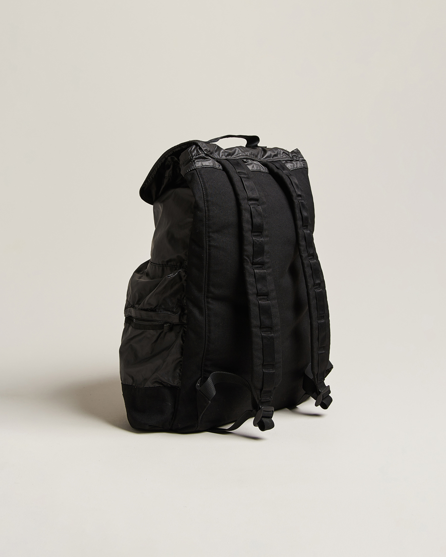 Herr | Stone Island Garment Dyed Mussola Gommata Canvas Backpack Black | Stone Island | Garment Dyed Mussola Gommata Canvas Backpack Black