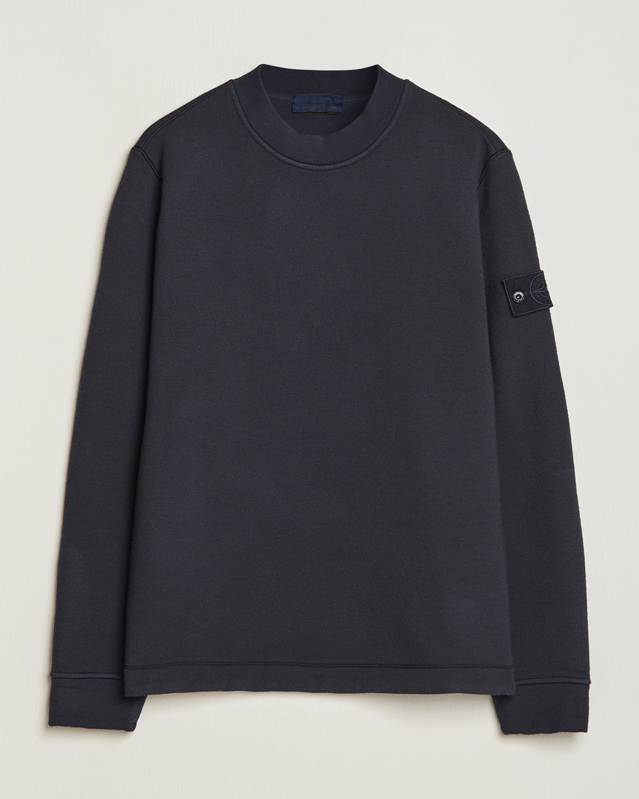 Herr | Tröjor | Stone Island | Ghost Piece Wool Fleece Sweater Navy Blue