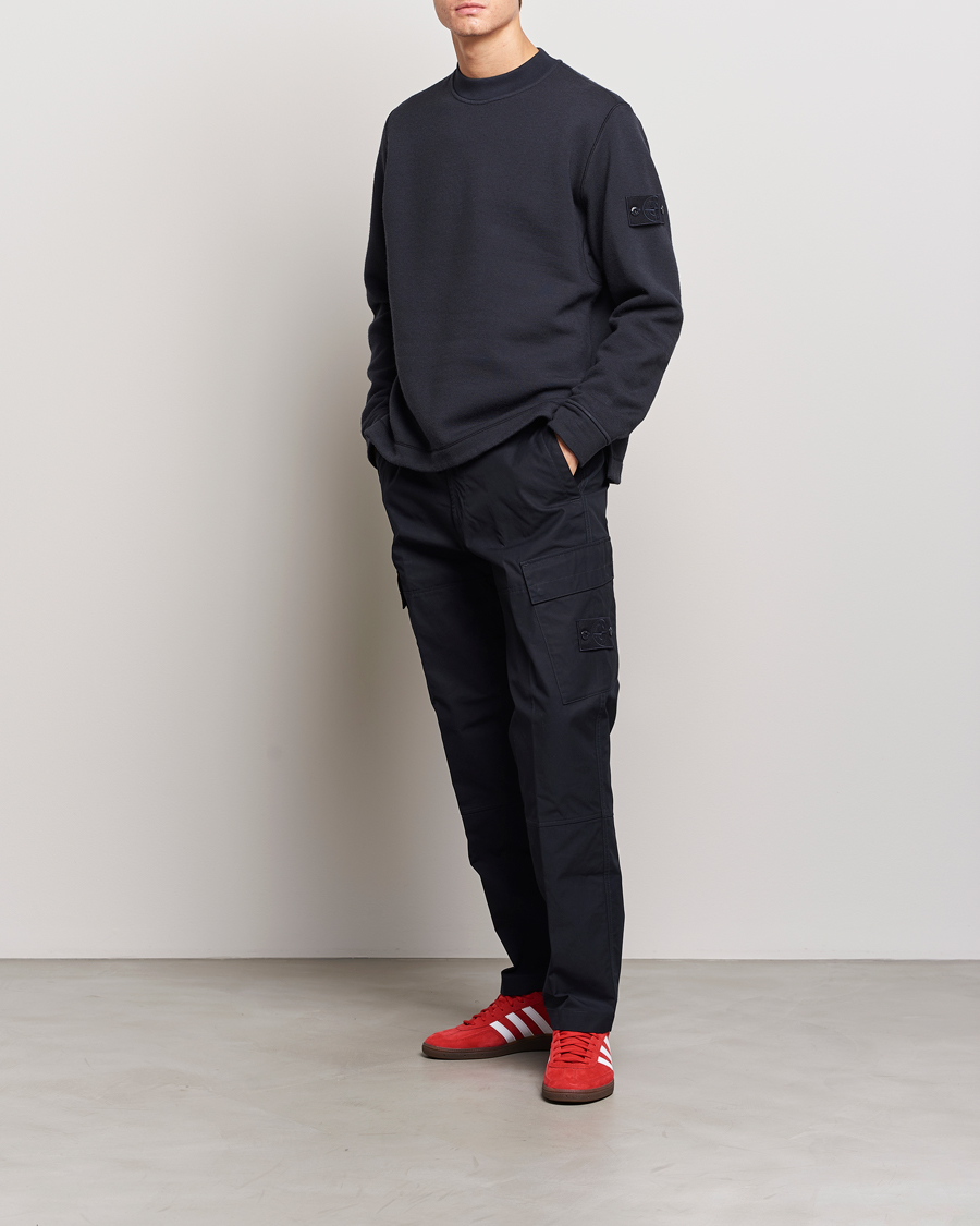 Herr | Tröjor | Stone Island | Ghost Piece Wool Fleece Sweater Navy Blue