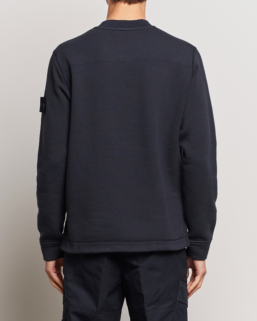 Herr | Tröjor | Stone Island | Ghost Piece Wool Fleece Sweater Navy Blue