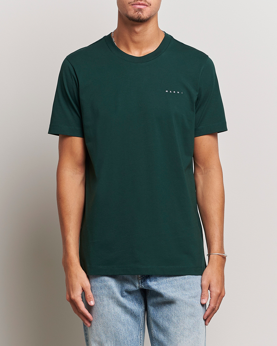 Herr | T-Shirts | Marni | Logo Embroidered T-Shirt Spherical Green