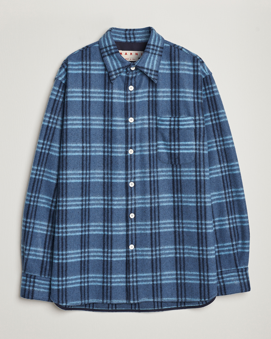 Herr | Skjortor | Marni | Check Pile Flannel Overshirt Opal