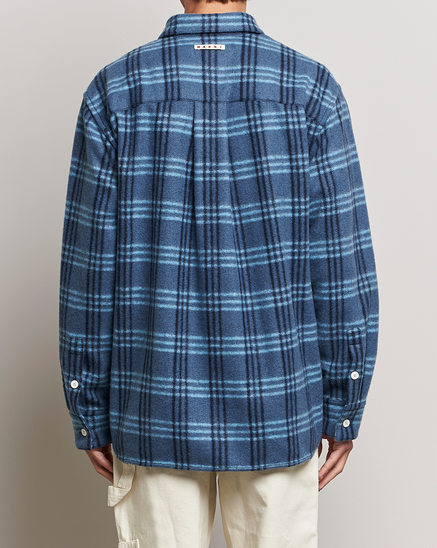 Herr | Skjortor | Marni | Check Pile Flannel Overshirt Opal