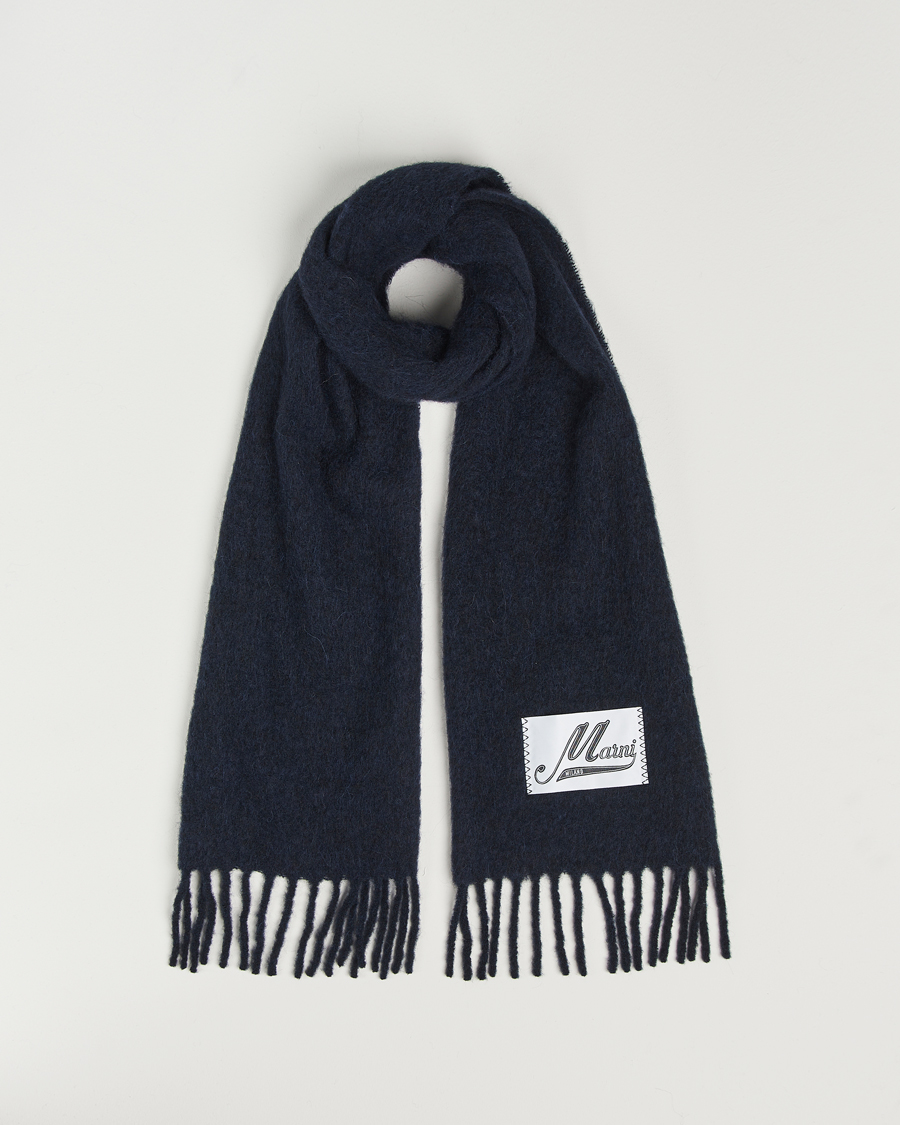 Herr | Marni Brushed Alpaca Scarf Blublack | Marni | Brushed Alpaca Scarf Blublack