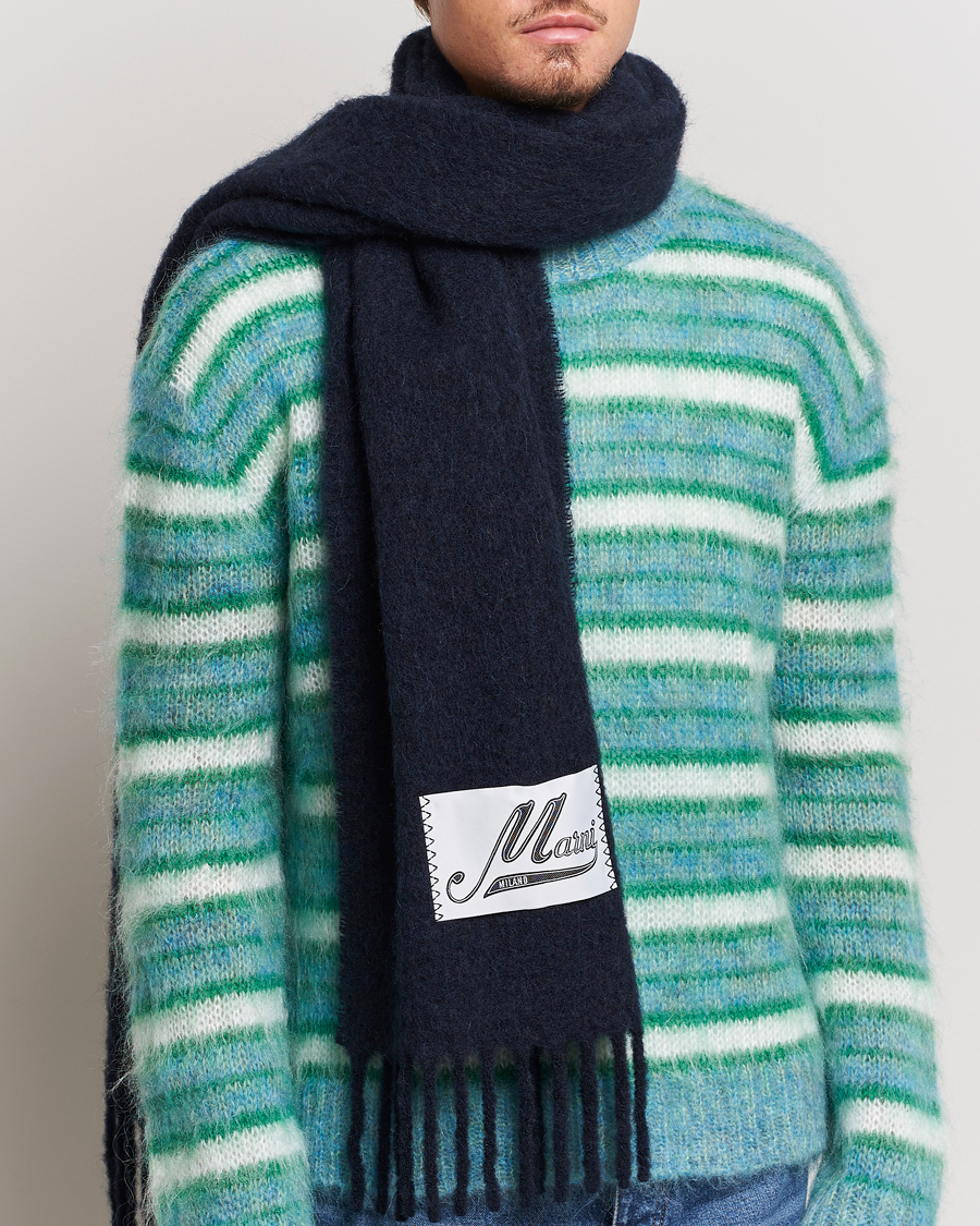 Herr |  | Marni | Brushed Alpaca Scarf Blublack