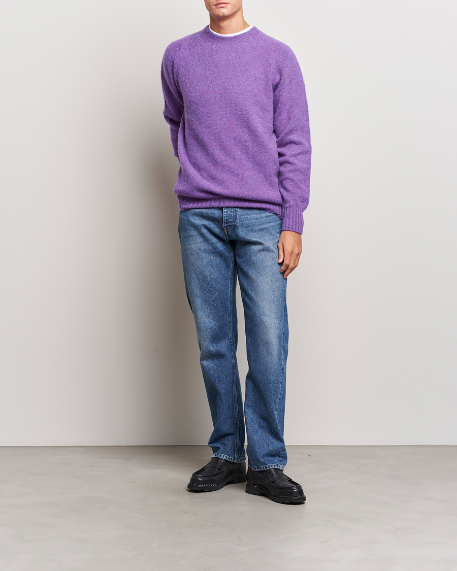 Herr | Tröjor | Howlin' | Brushed Wool Sweater Purple Lover